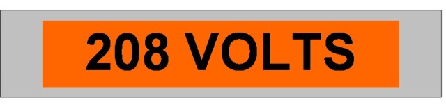 2" X 8" Conduit/Cable Label - 208 Volts
